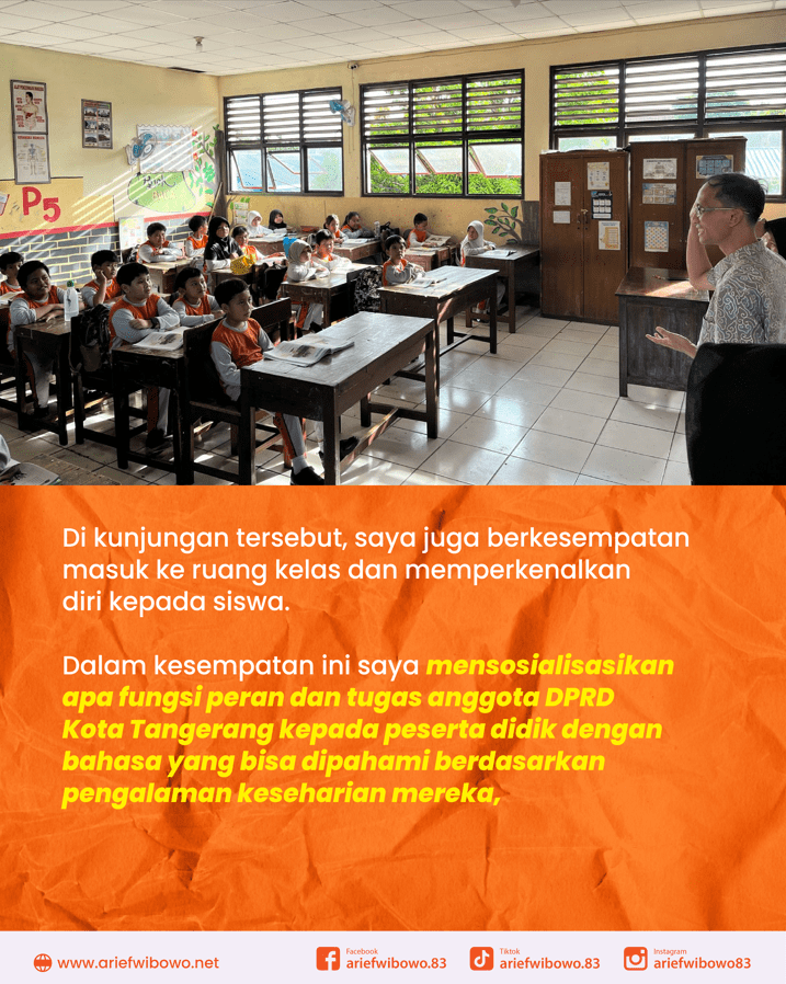 Meubeler Baru untuk SD Negeri di Bugel dan Karawaci Baru Hasil Advokasi Arief Wibowo 1 - Arief Wibowo DPRD Kota Tangerang