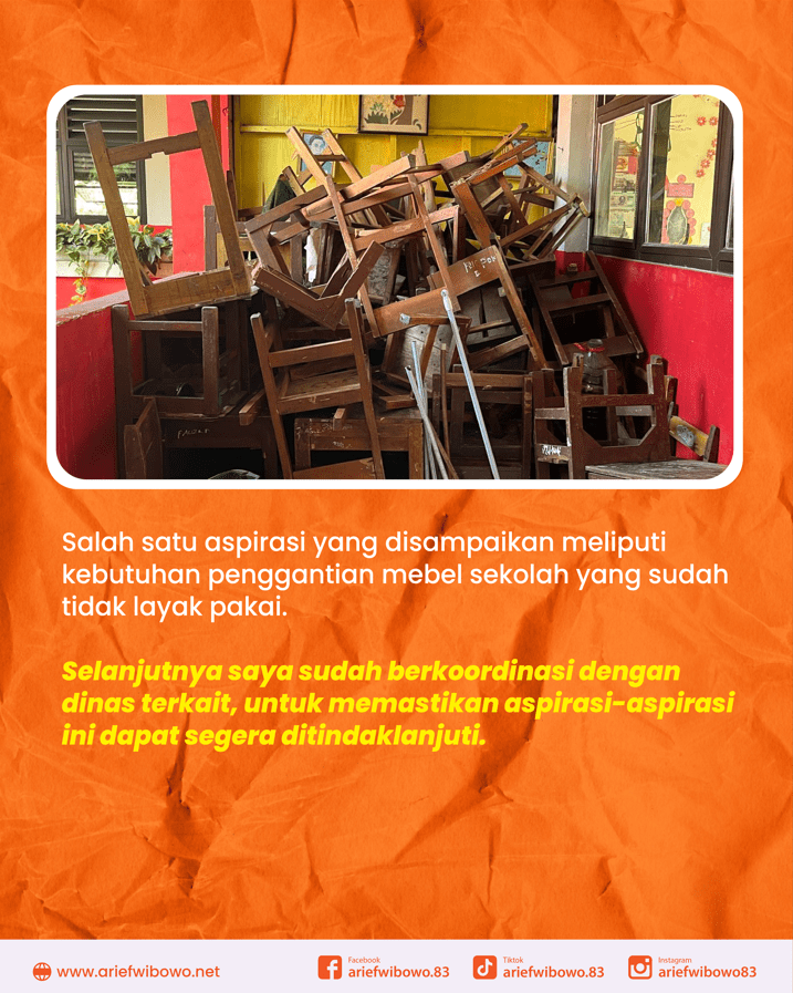Meubeler Baru untuk SD Negeri di Bugel dan Karawaci Baru Hasil Advokasi Arief Wibowo 1 - Arief Wibowo DPRD Kota Tangerang