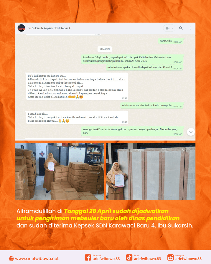 Meubeler Baru untuk SD Negeri di Bugel dan Karawaci Baru Hasil Advokasi Arief Wibowo 1 - Arief Wibowo DPRD Kota Tangerang