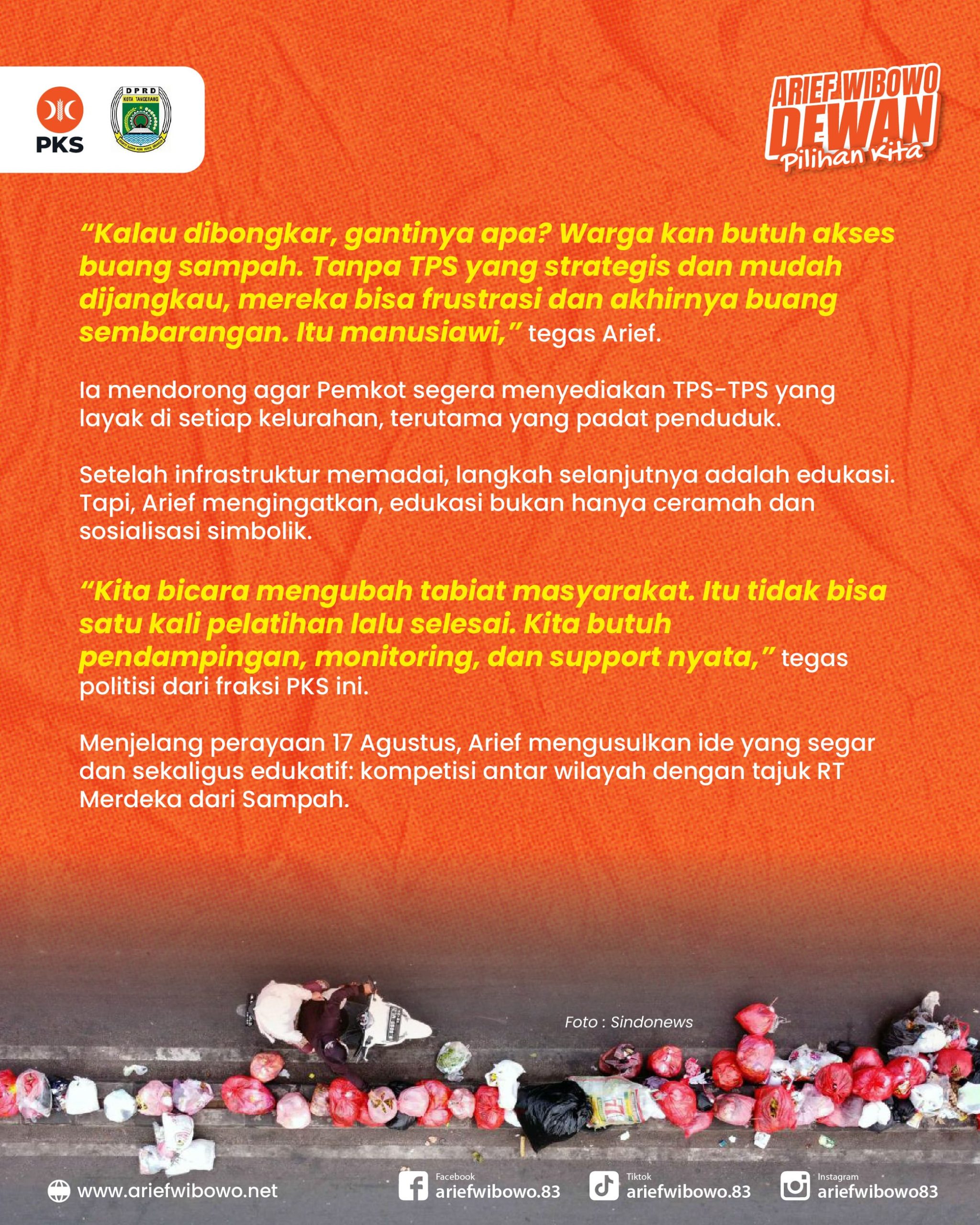 Sampah Mengantri Ditengah Jalan Ciledug, Gimana Solusinya Begini Kata Arief Wibowo - DPRD Kota Tangerang Ariefff Wibowo