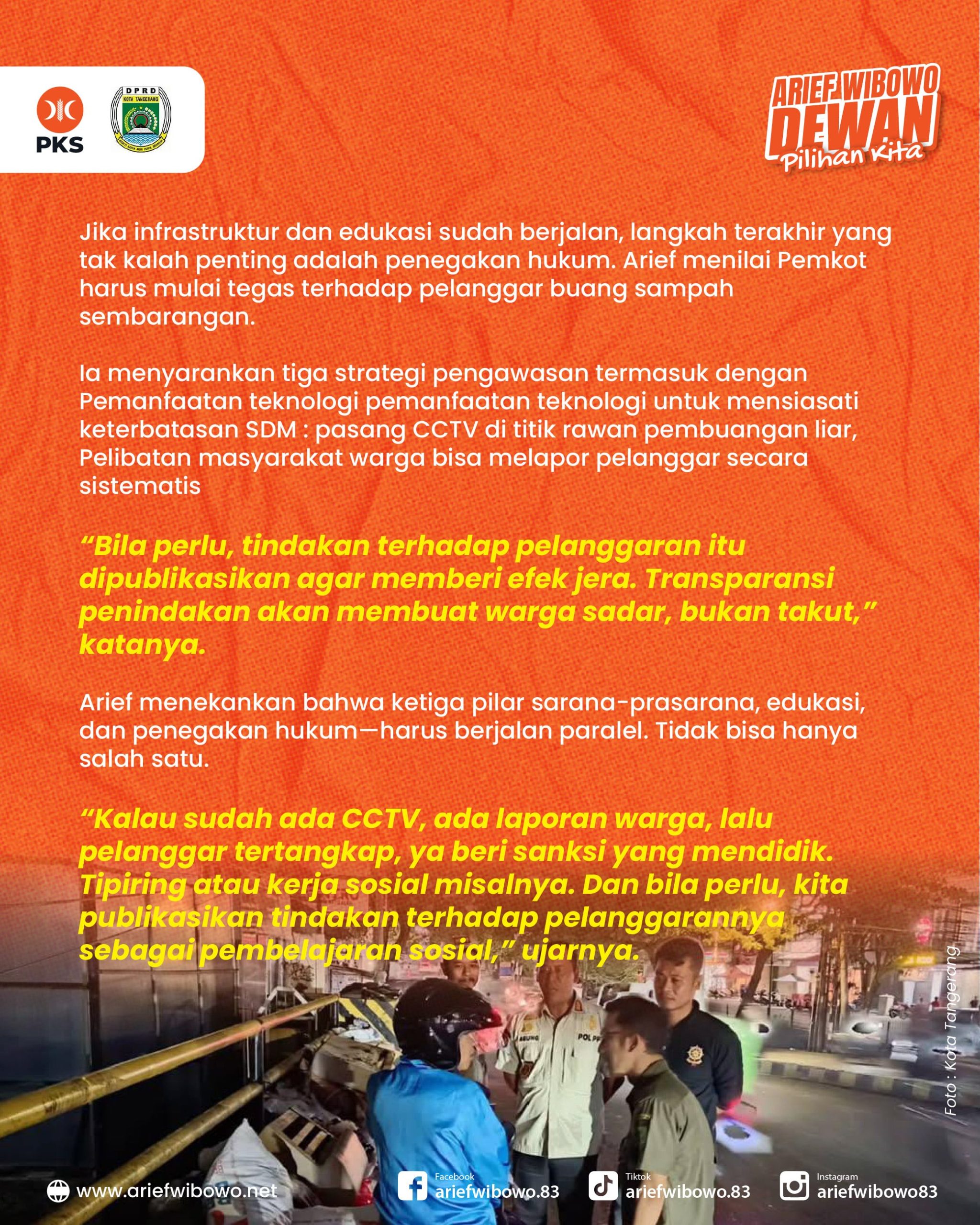 Sampah Mengantri Ditengah Jalan Ciledug, Gimana Solusinya Begini Kata Arief Wibowo - DPRD Kota Tangerang Ariefff Wibowo